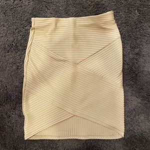 H&M beige wrap ribbed mini skirt